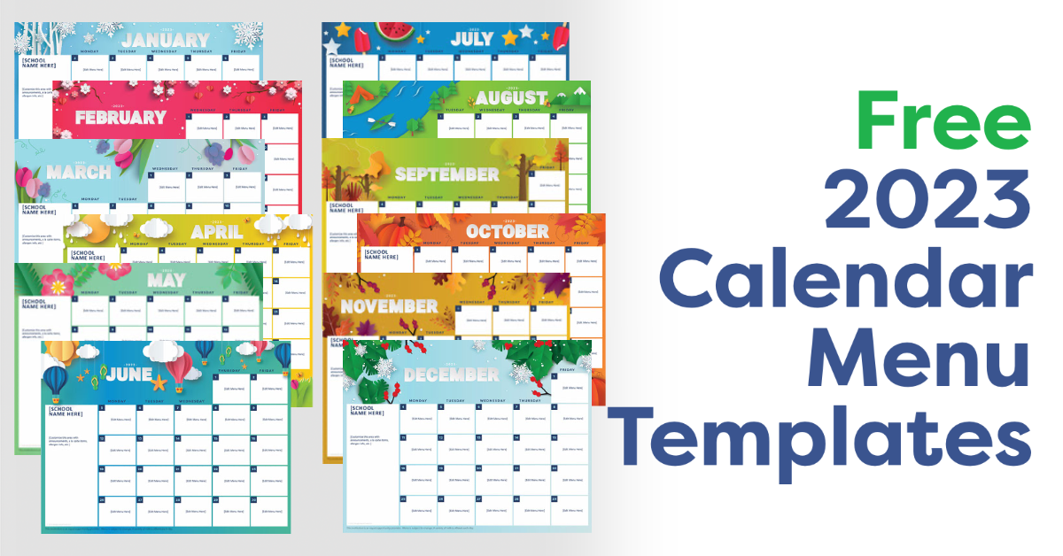 Download School Menu Calendar Templates from NutriStudents K12 Now